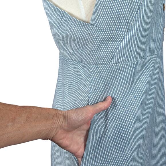 Annie 50 Women’s Linen Blend Striped Sundress with Criss-Cross Straps Med EUC - Picture 5 of 15